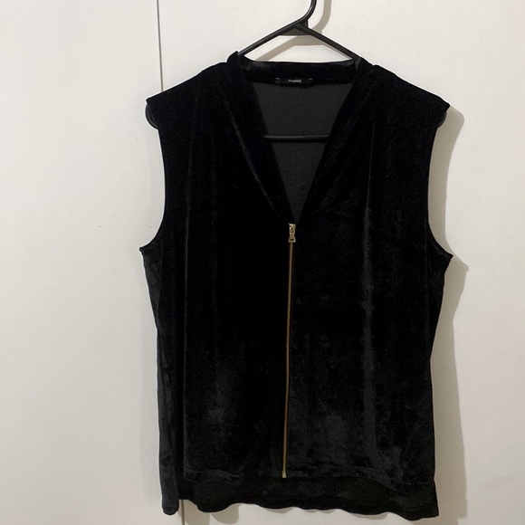Tahari velvet zip up vest top - Picture 1 of 4